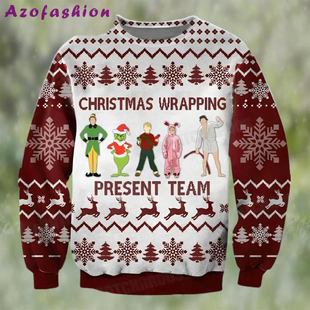Christmas wrapping present team grinch ugly sweater Christmas Ugly Sweater