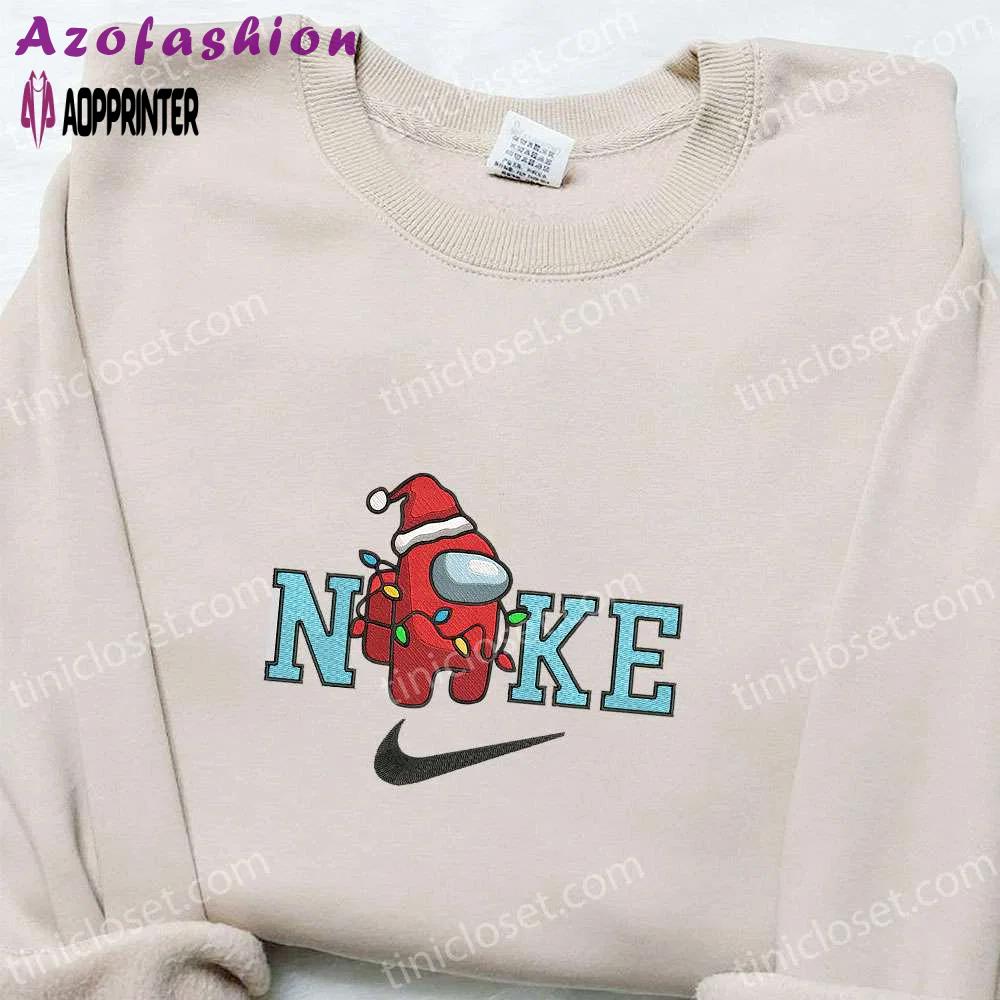Christmas x nike embroidered sweatshirt: among us game shirt best gift idea Embroidered Shirt