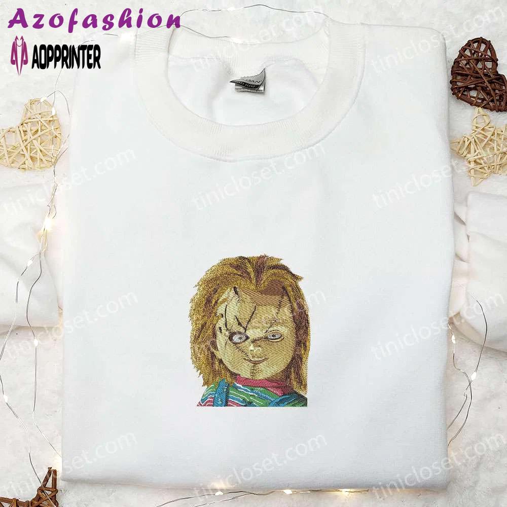 Chucky embroidered shirt: spooktacular halloween gift for family Embroidered Shirt