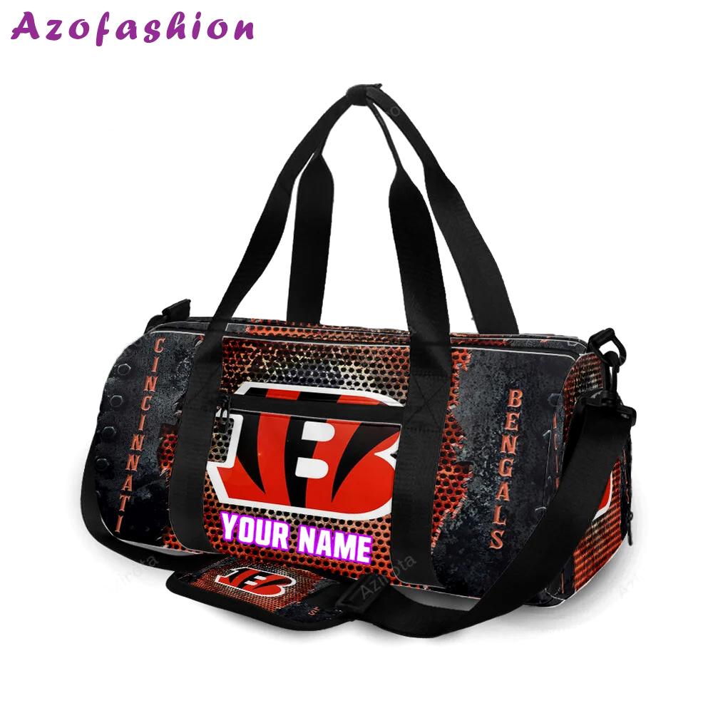 Cincinnati bengals emblem metal2 personalized name travel bag gym bag 94 Travel Bag