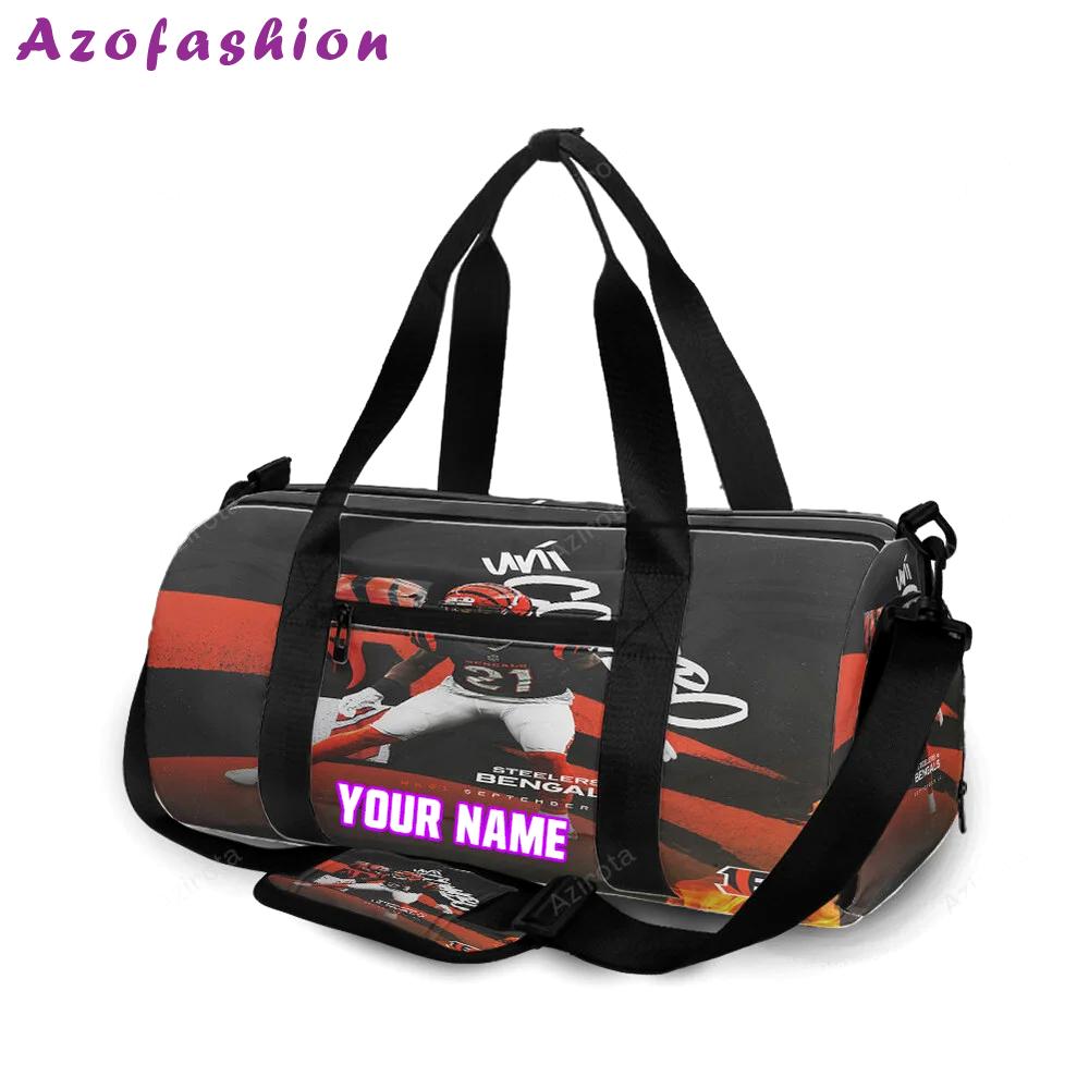 Cincinnati bengals player v3 personalized name travel bag gym bag 1759 Travel Bag