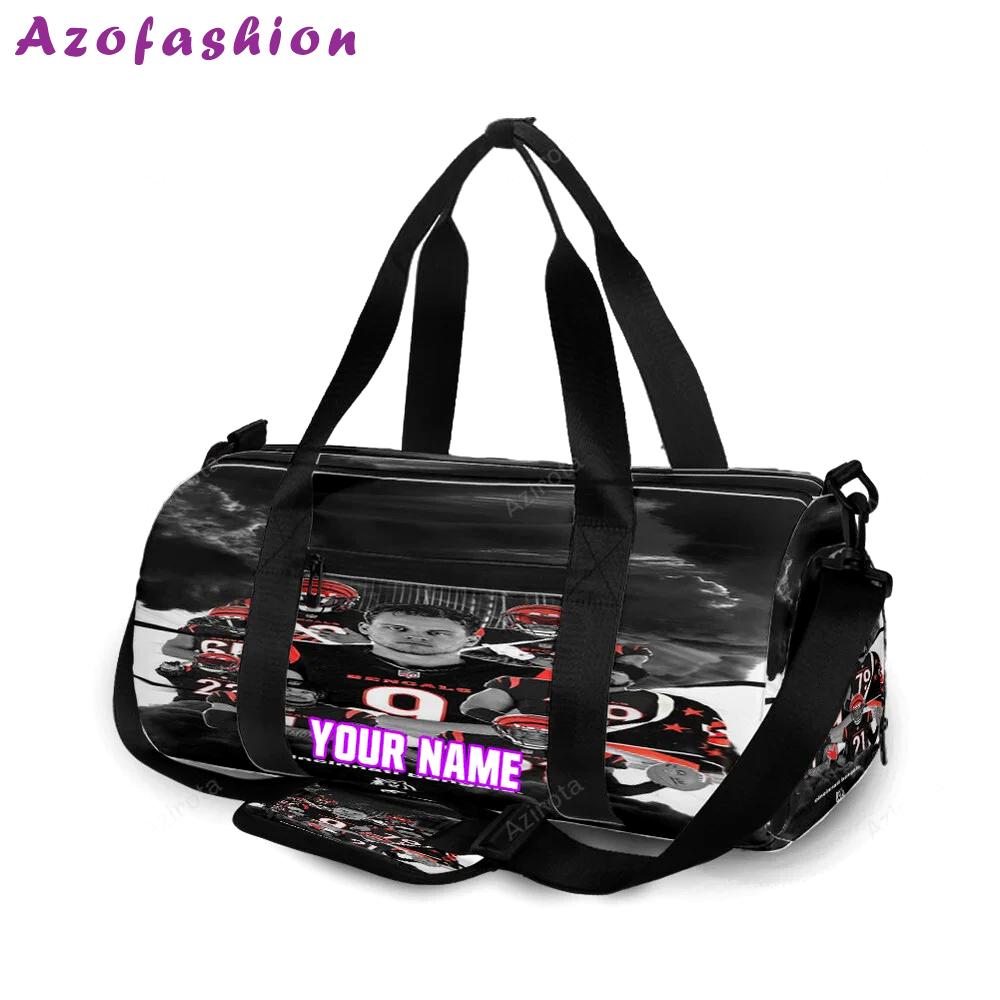Cincinnati bengals team v4 personalized name travel bag gym bag 1761 Travel Bag