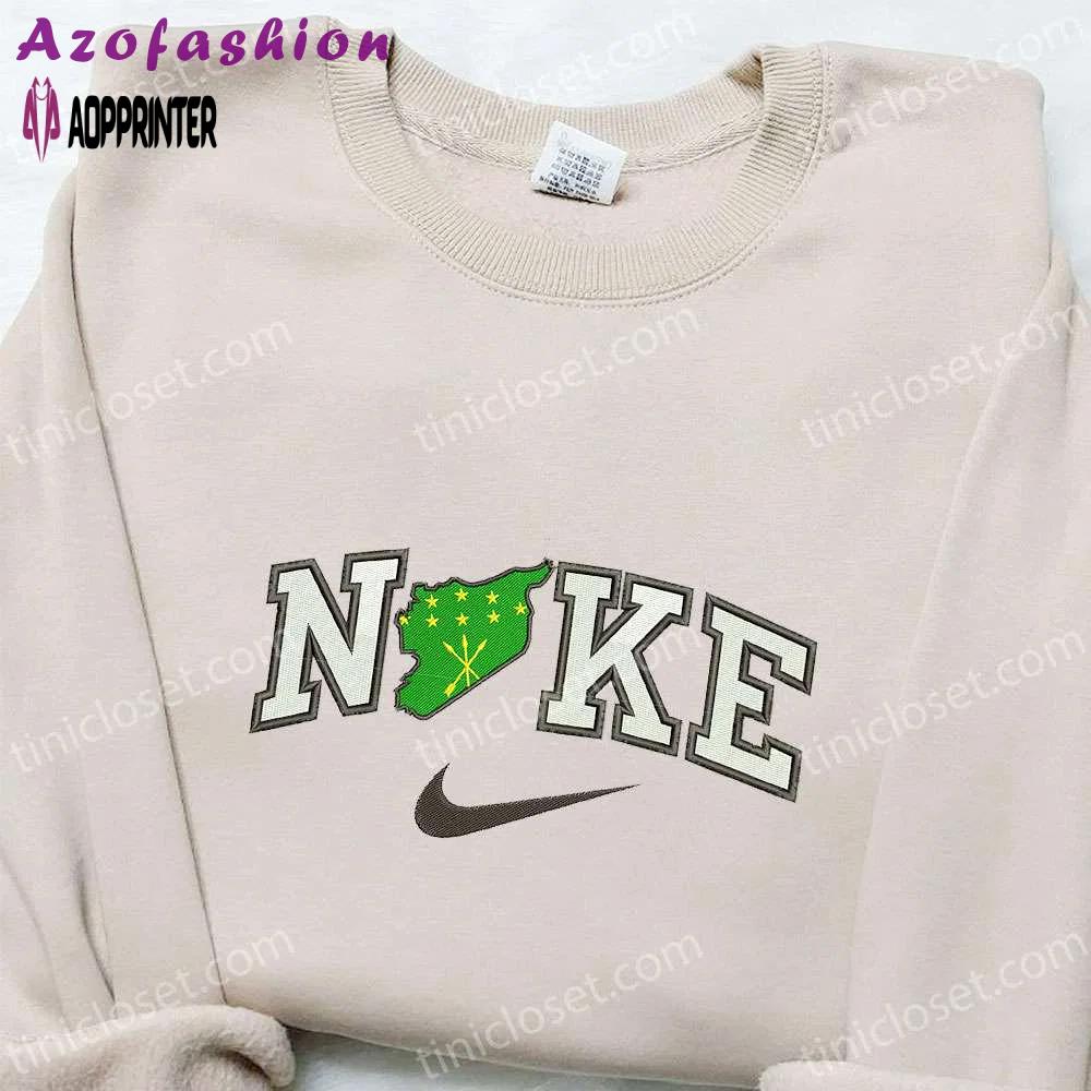 Circassian x nike embroidered shirt – national flag & nike inspired design Embroidered Shirt