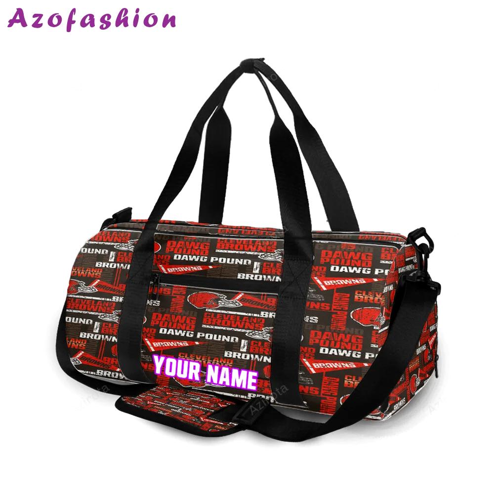 Cleveland browns logo v11 personalized name travel bag gym bag 850 Travel Bag