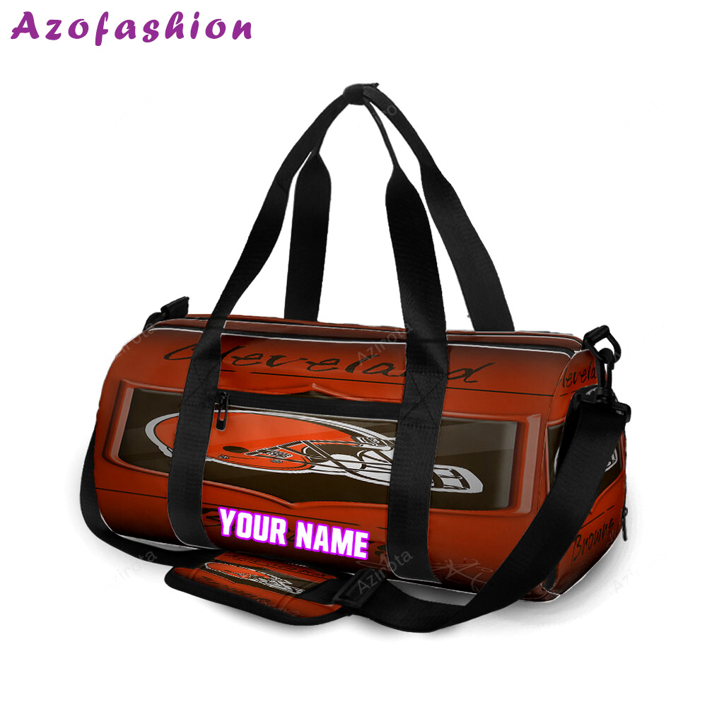 Cleveland browns logo v4 personalized name travel bag gym bag 678 Travel Bag