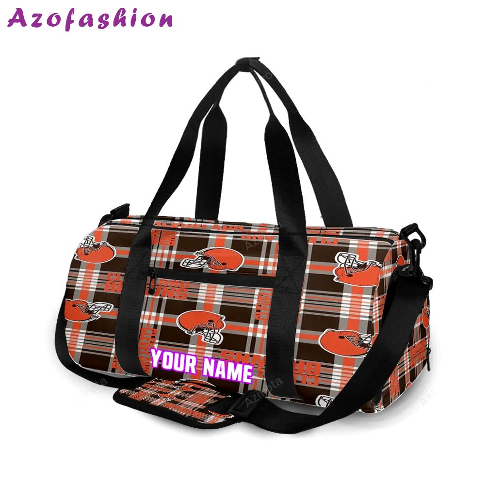 Cleveland browns logo v5 personalized name travel bag gym bag 2057 Travel Bag