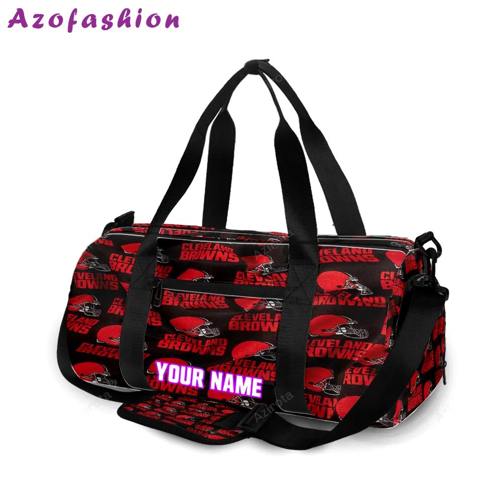 Cleveland browns logo v6 personalized name travel bag gym bag 287 Travel Bag