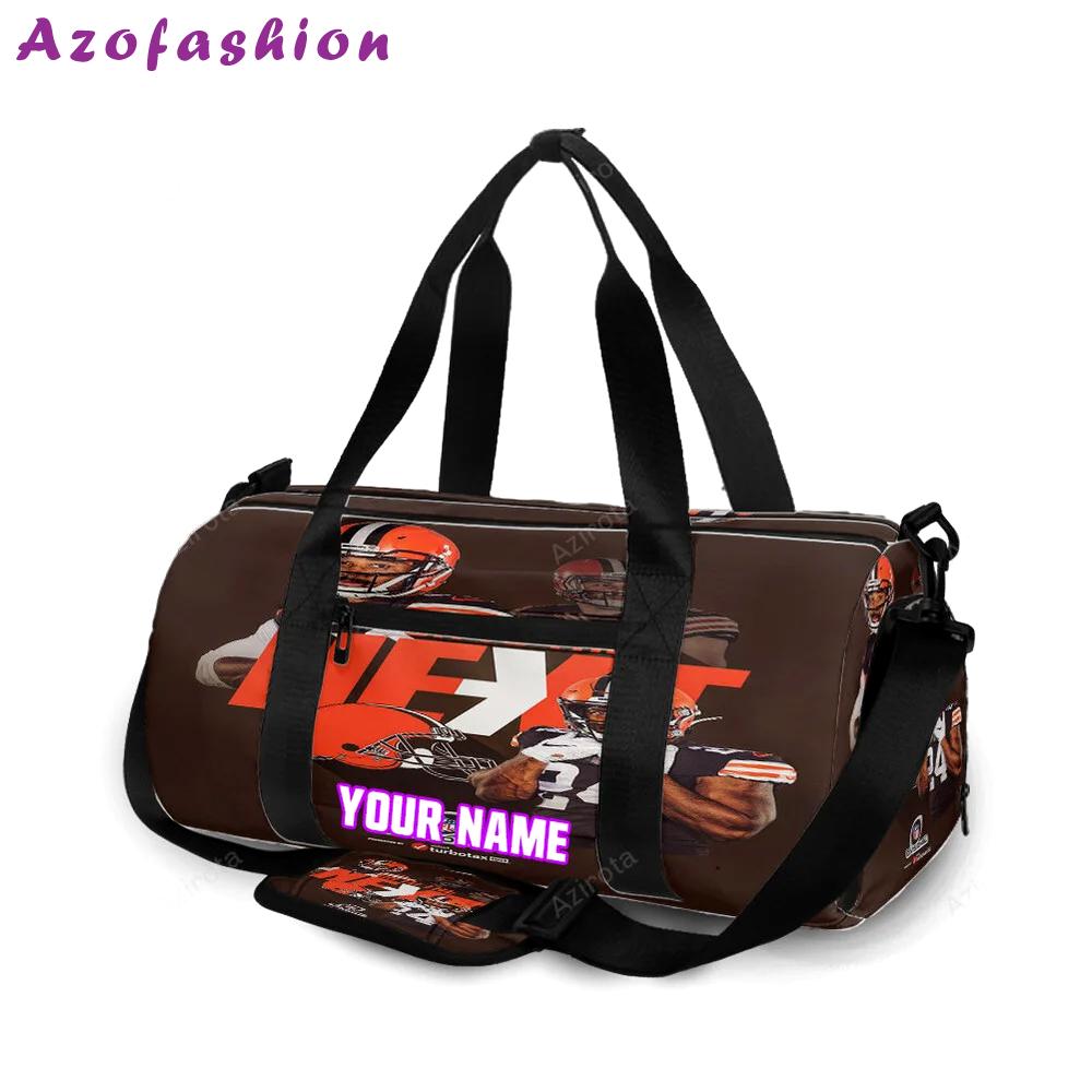 Cleveland browns on to the next personalized name travel bag gym bag 2159 Travel Bag