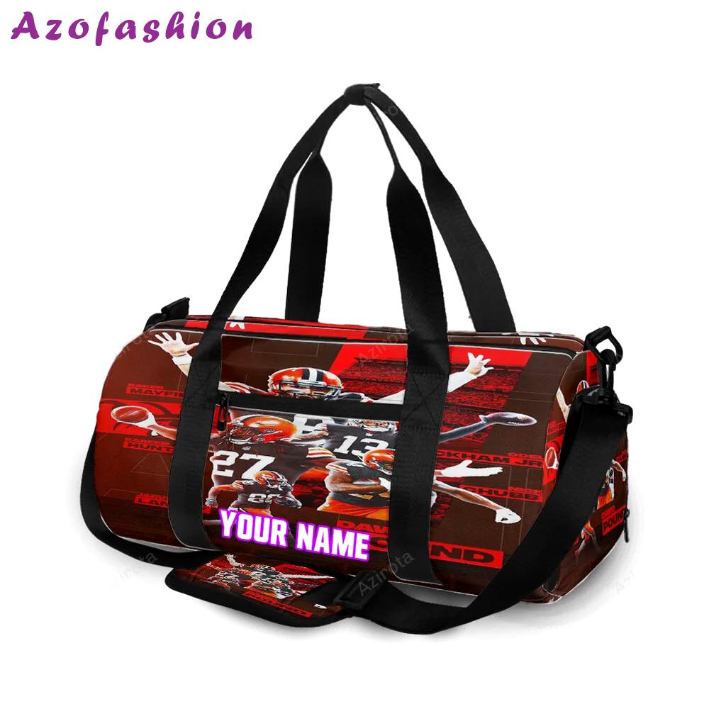 Cleveland browns players v3 personalized name travel bag gym bag 1343 Travel Bag