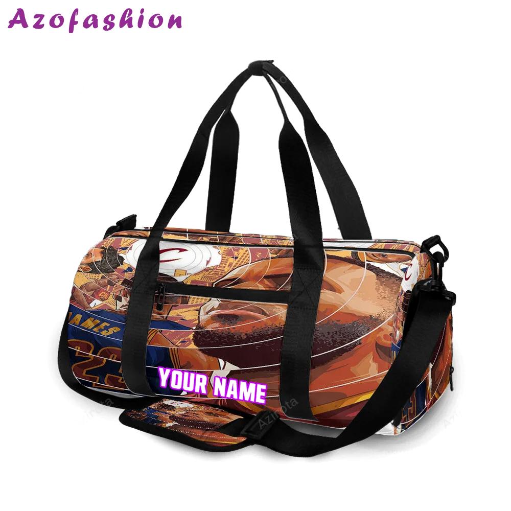 Cleveland cavaliers lebron james 23 v10 personalized name travel bag gym bag 1142 Travel Bag