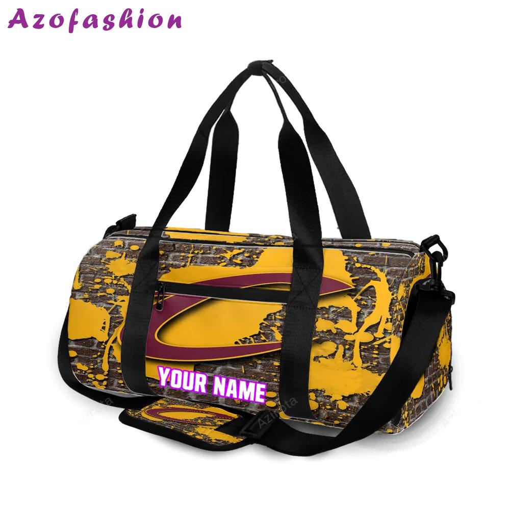 Cleveland cavaliers logo splash on the wall personalized name travel bag gym bag 1740 Travel Bag