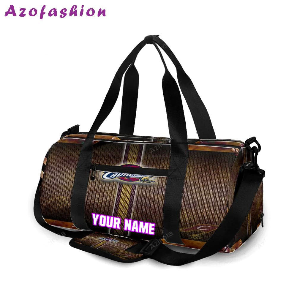 Cleveland cavaliers metal texture personalized name travel bag gym bag 1057 Travel Bag