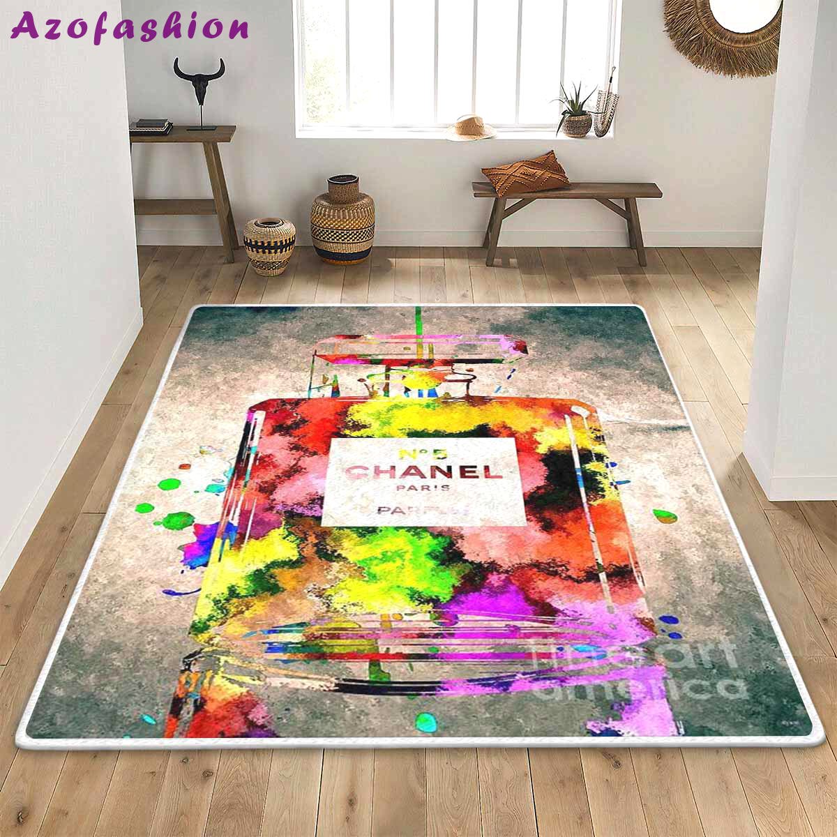 Coco chanel paris logo type 682. Upgrade Your Living Room with Luxury Home Decor: Area Carpets, Floor Decor, Door Mats, and Hot Gift Items with style a High-End Fashion Brand Rectangle Rug
