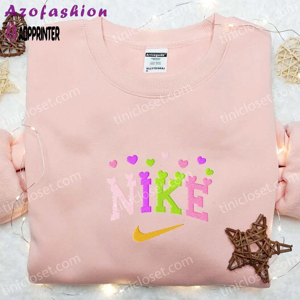 Colorful hearts x nike embroidered tshirt – best valentine’s day gift ideas Embroidered Shirt