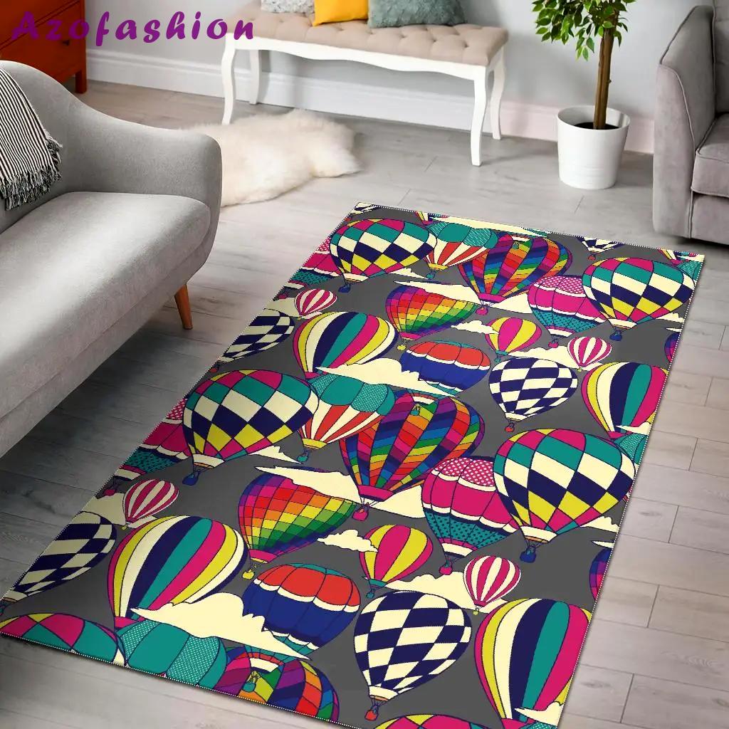 Colorful hot air balloon pattern print area rug living room rug home decor Rectangle Rug