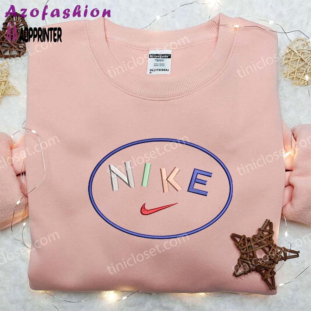 Colorful nike embroidered sweatshirt & shirt: perfect family gift Embroidered Shirt
