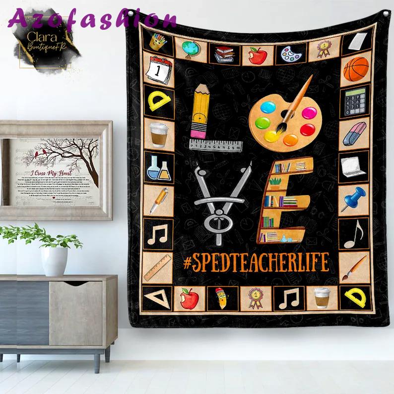 Colorful paint tools to reflect your interests fleece blanket, mink sherpa blanket, teacher quilt, funny teacher gifts ideas Quilt Blanket