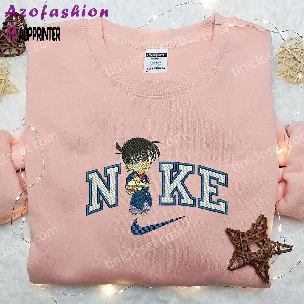 Conan x nike embroidered shirt: detective-inspired custom design Embroidered Shirt