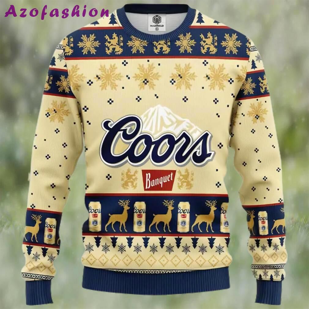 Coors banquet beer ugly christmas sweater, faux wool sweater, international beer day, gifts for beer lovers, best christmas gifts for 2022 ? prinvity Christmas Ugly Sweater