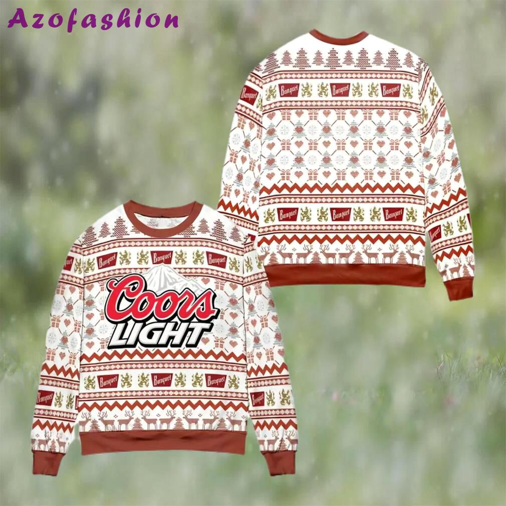 Coors light beer ugly christmas sweater, faux wool sweater, gifts for beer lovers, international beer day, best christmas gifts for 2022 ? prinvity Christmas Ugly Sweater