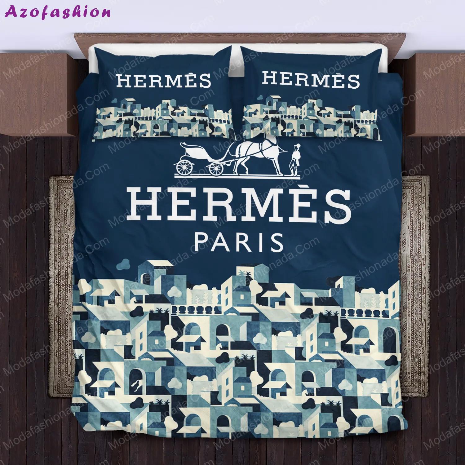 Copy of hermã¨s logo type 1865 Bedding Sets bedclothes bedspread bed linen premium fashion brand home decor duvet sheets blankets luxury ideas hyperbeast Bedroom covers