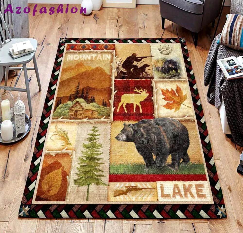 Country style rustic cabin rug area no5607 rug living room area rug home decor Rectangle Rug