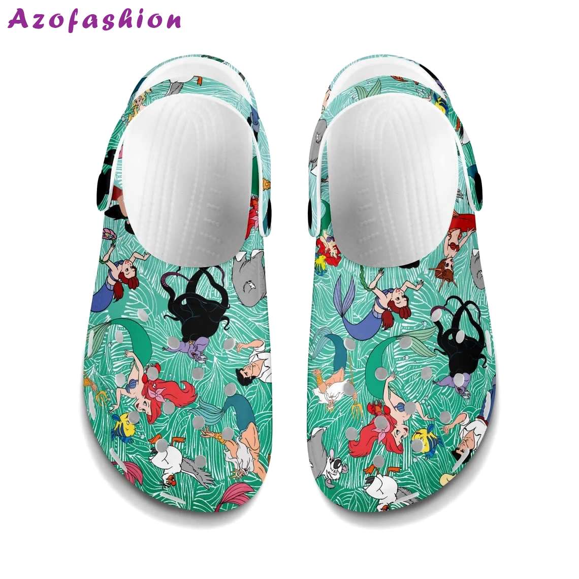 Crocs outfit - ariel ursula little mermaid turquoise patterns disney graphic cartoon unisex crocs clogs crocband shoes - 48 Crocs Outfit