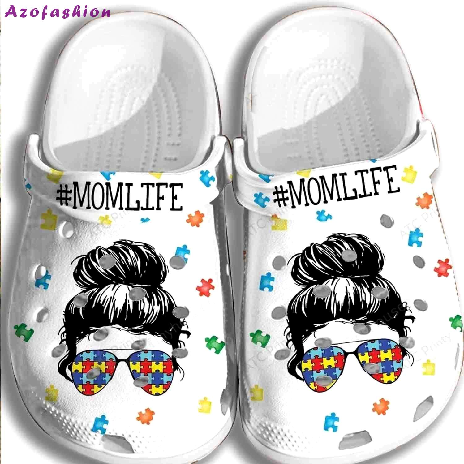 Crocs outfit - autism awareness day mom life puzzle pieces mother’s day crocs crocband clog shoes - 127 Crocs Outfit