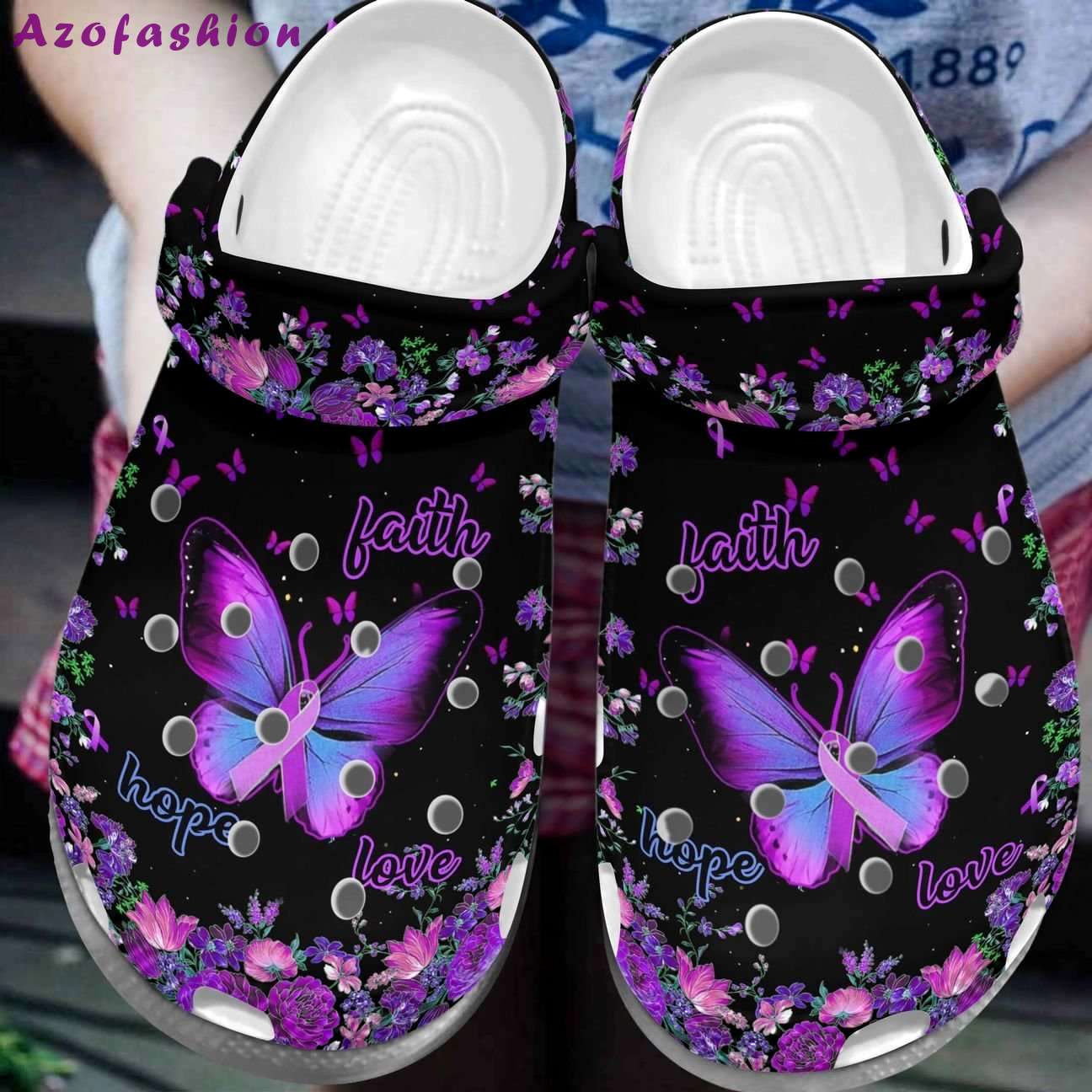 Crocs outfit - breast cancer awareness butterfly faith hope love crocs crocband clog shoes - 270 Crocs Outfit