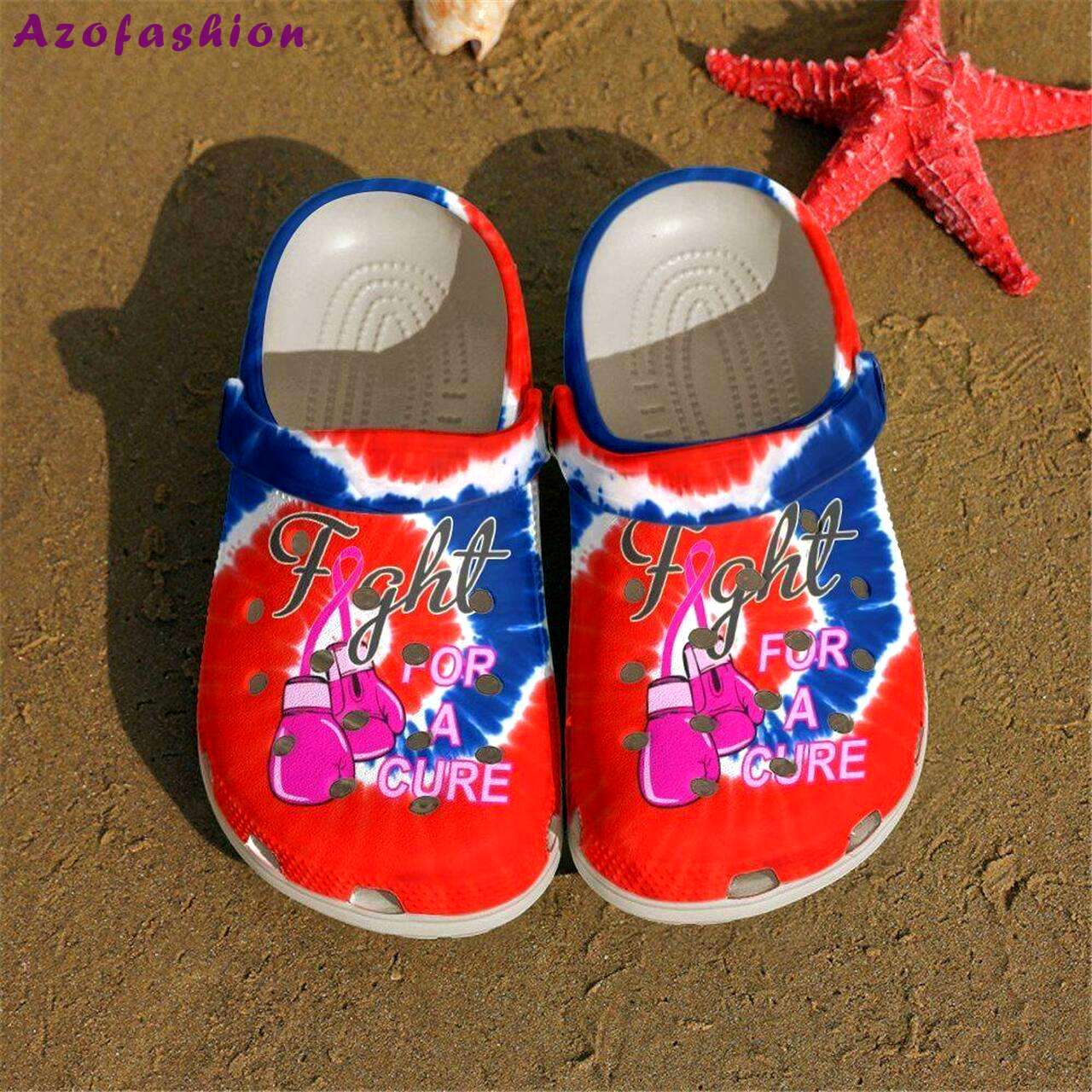 Crocs outfit - breast cancer awareness fight for a cure tie dye crocs crocband clog shoes - 290 Crocs Outfit