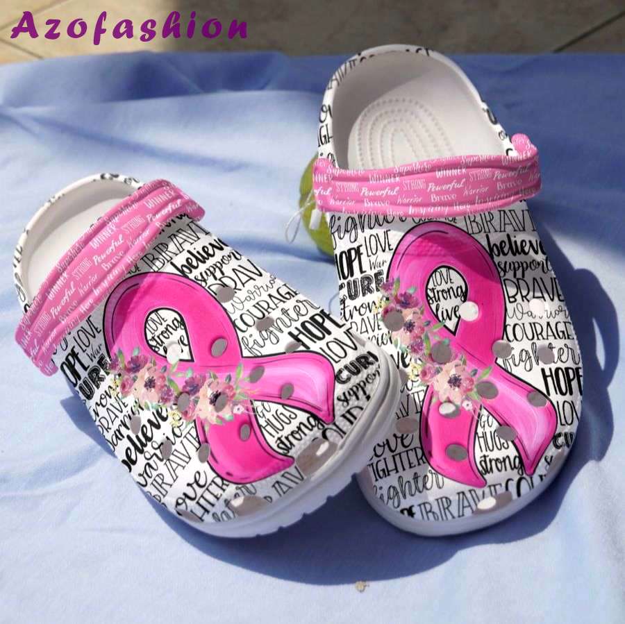 Crocs outfit - breast cancer crocs pink ribbon floral crocs clogs crocband shoes - 312 Crocs Outfit