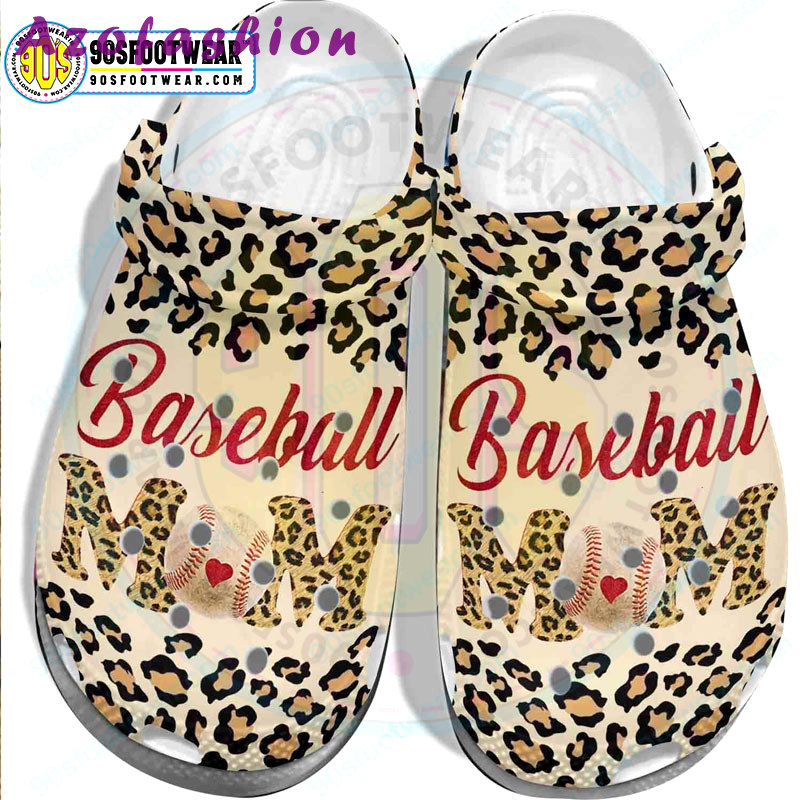 Crocs outfit - gift for mother baseball mom leopard themed funny baseball crocs - 766 Crocs Outfit