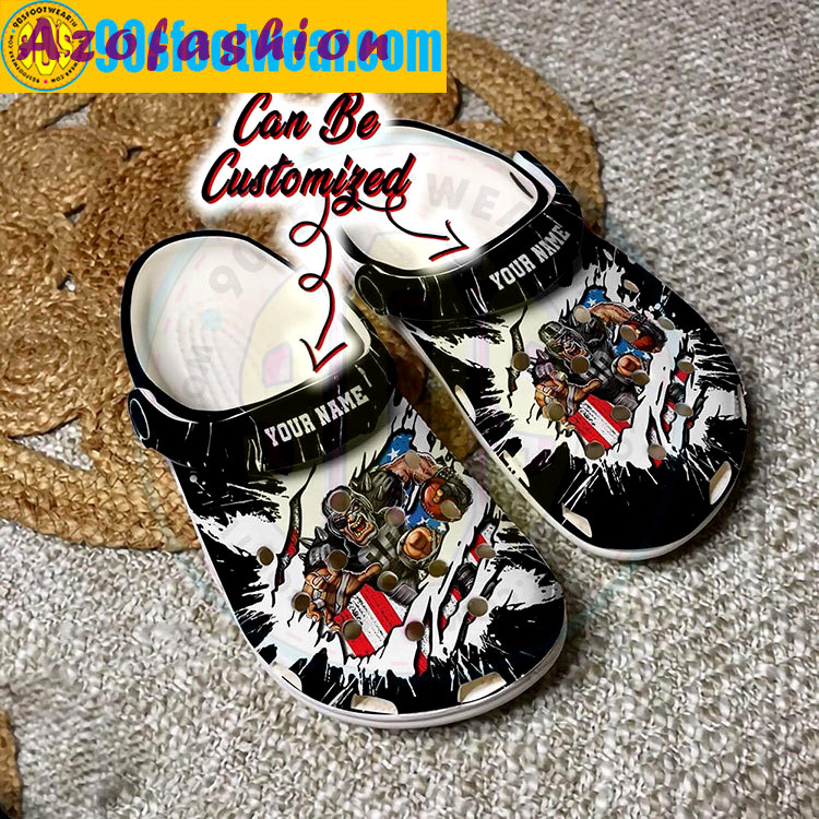 Crocs outfit - personalized raider crocs mascot ripped flag las vegas raiders football team custom classic clog - 1818 Crocs Outfit