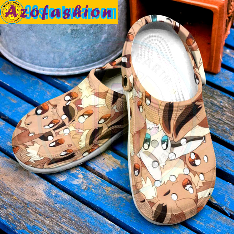 Crocs outfit - pokemon crocs – eevee seamless pattern crocs classic custom clog - 1889 Crocs Outfit