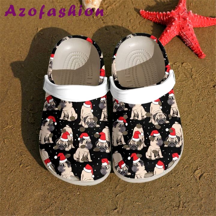 Crocs outfit - pug dog santa hat christmas crocs crocband clog shoes for men women - 1947 Crocs Outfit
