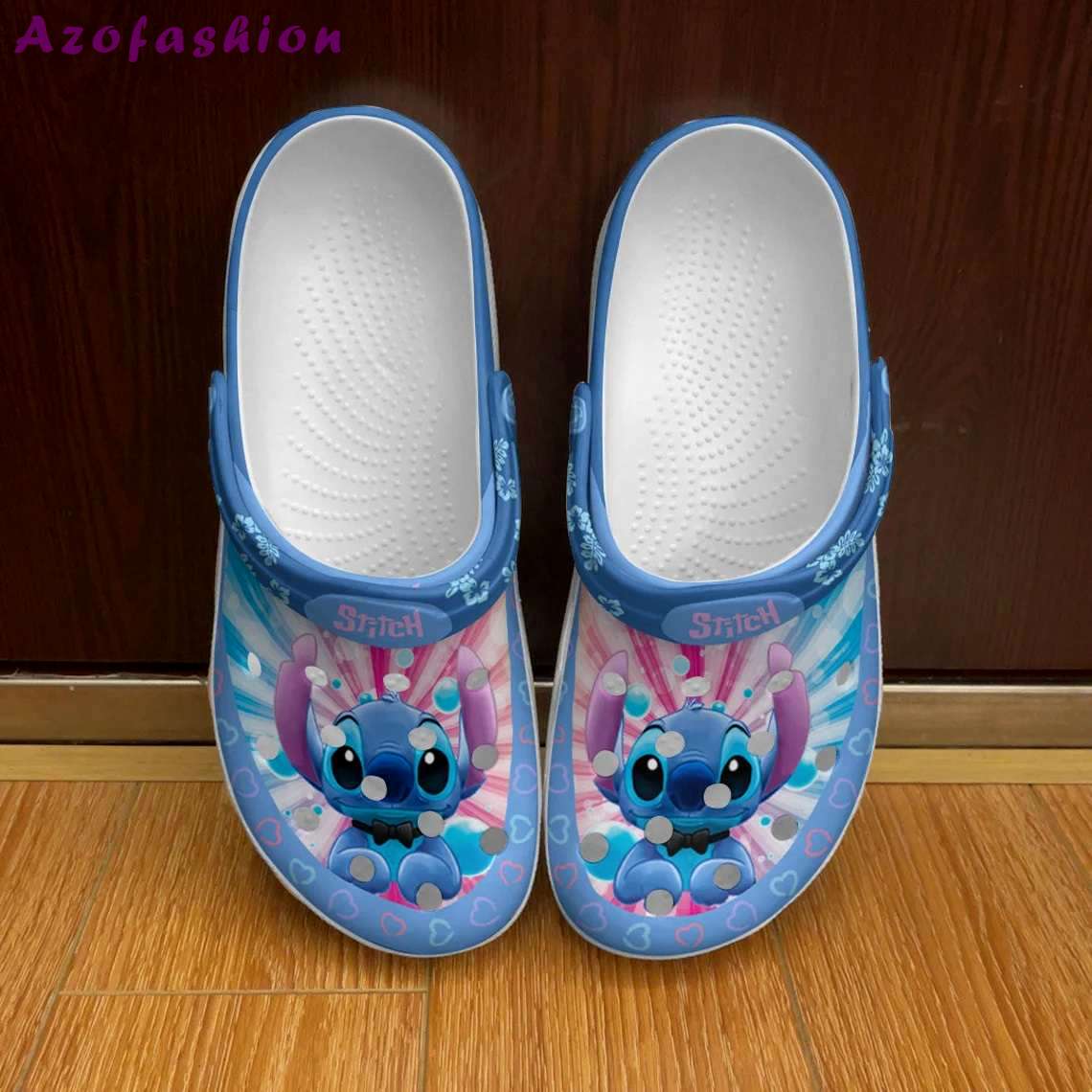 Crocs outfit - stitch floral heart patterns blue pink disney graphic cartoon unisex crocs clogs crocband shoes - 2107 Crocs Outfit