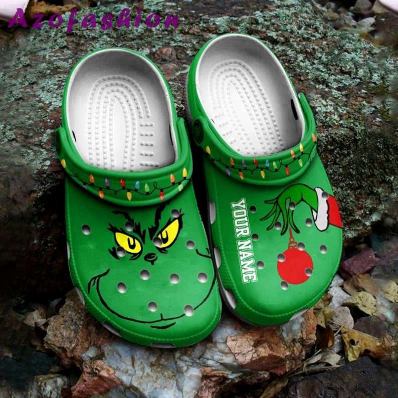 Crocs outfit - the grinch face christmas lights custom name crocs clogs crocband shoes - 2201 Crocs Outfit