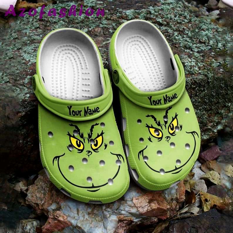 Crocs outfit - the grinch face funny christmas custom name crocs clogs crocband shoes - 2202 Crocs Outfit