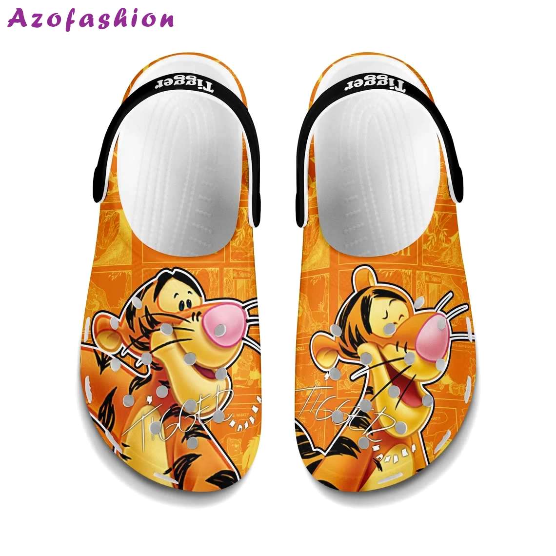 Crocs outfit - tigger happy tiger orange pattern disney graphic cartoon crocs clogs crocband shoes - 2222 Crocs Outfit
