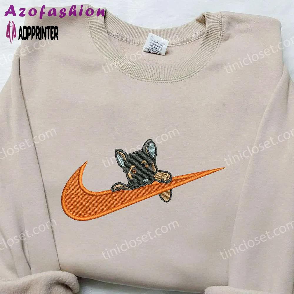 Custom becgie x nike embroidered shirt: animal design for unique style Embroidered Shirt