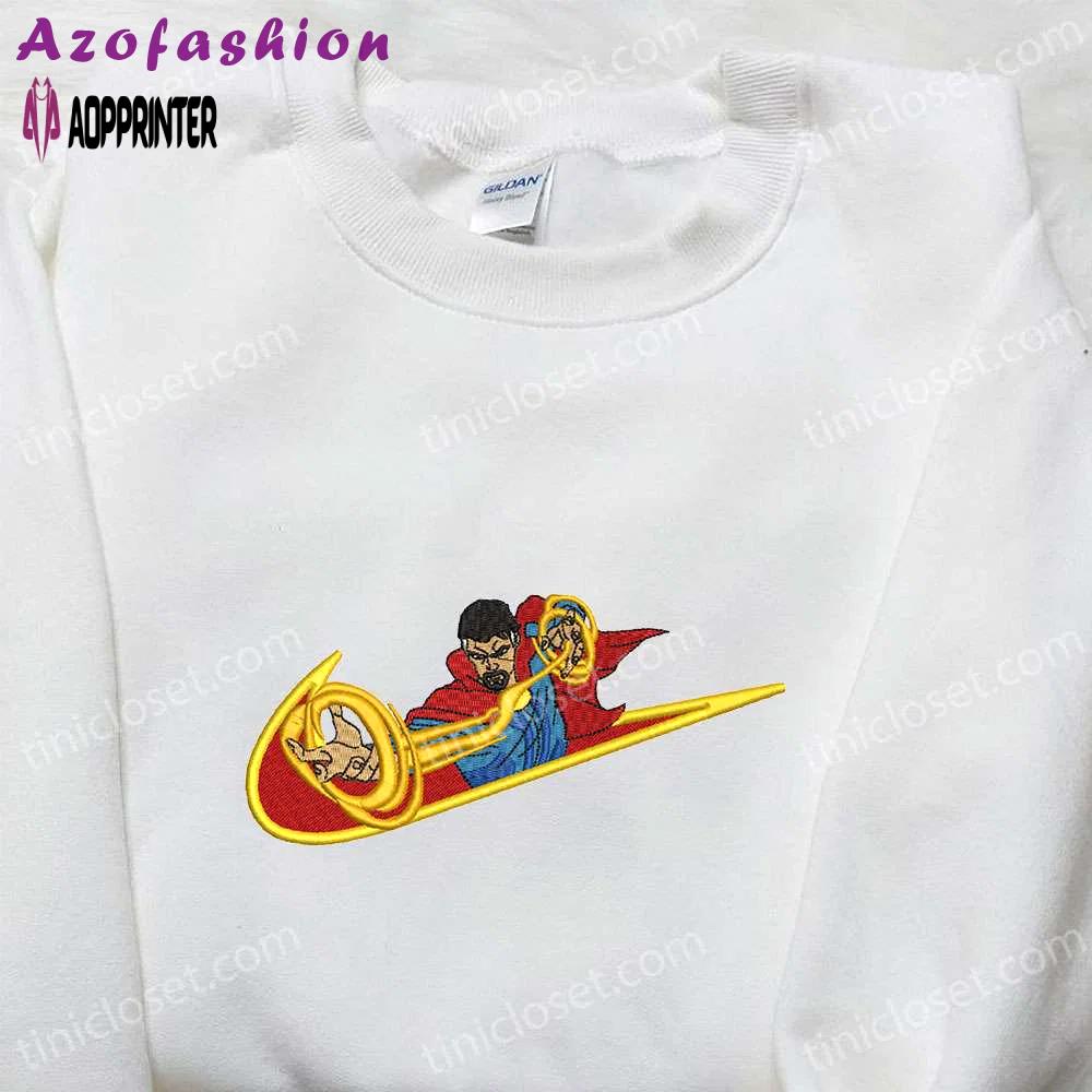Custom doctor strange x nike swoosh movie embroidered shirt – best birthday gift idea Embroidered Shirt