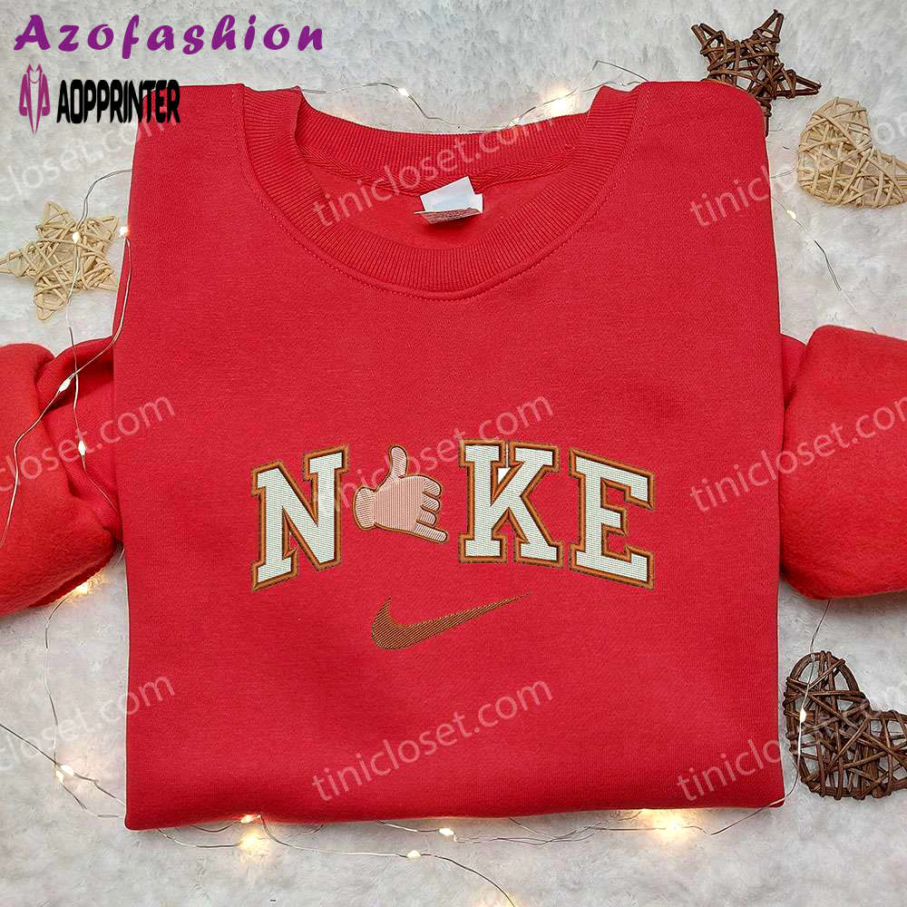 Custom nike embroidered shirt – finger callback x nike perfect gift for wife Embroidered Shirt