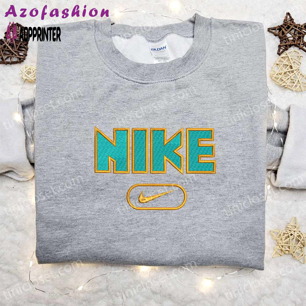 Custom nike embroidered shirt: unique nike inspired design perfect birthday gift Embroidered Shirt