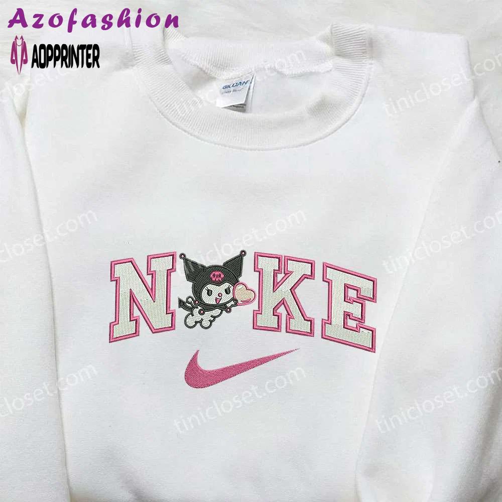 Custom nike x kuromi embroidered shirt – cartoon style unique design Embroidered Shirt