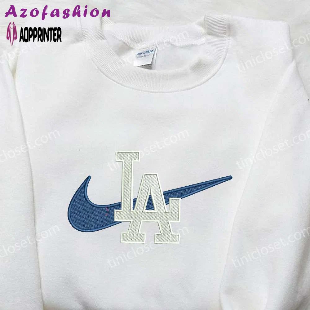 Custom nike x la embroidered shirt: perfect family gift Embroidered Shirt