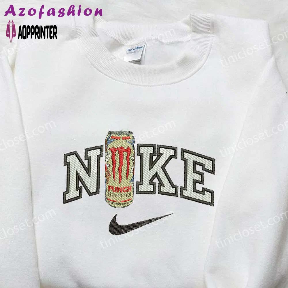 Custom nike x monster pacific punch energy bottle embroidered shirt – stay hydrated in style! Embroidered Shirt