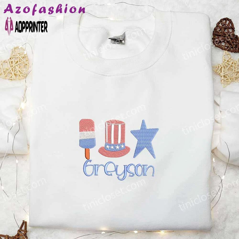 Customized name embroidered shirt: personalized national day gifts Embroidered Shirt