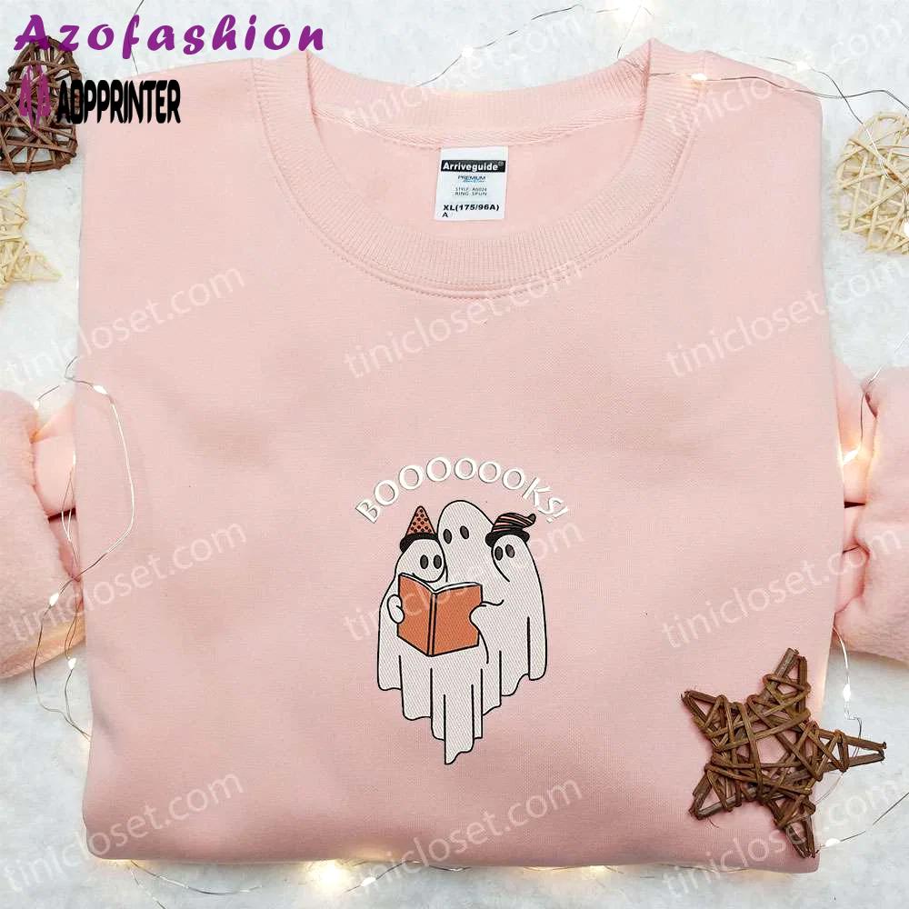 Cute ghost embroidered shirt: perfect halloween gift for family Embroidered Shirt