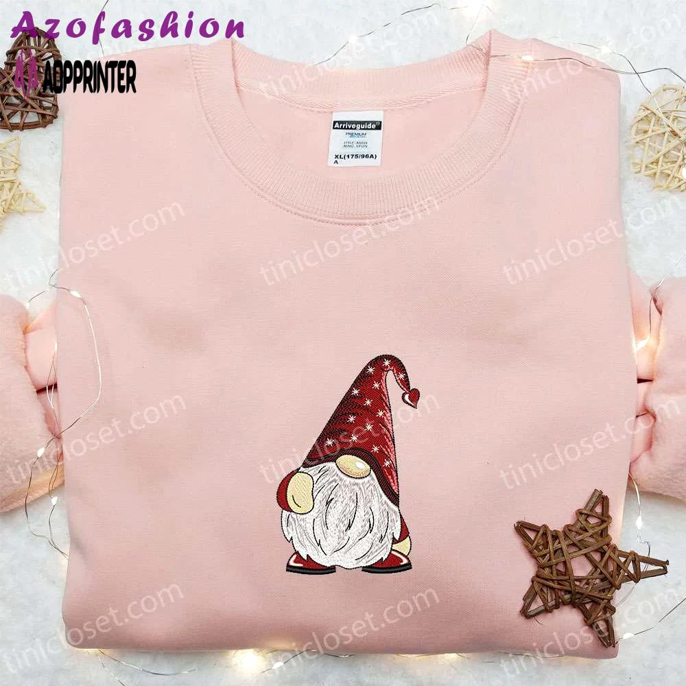 Cute gnome xmas hoodie & shirt: best gift ideas for kids Embroidered Shirt