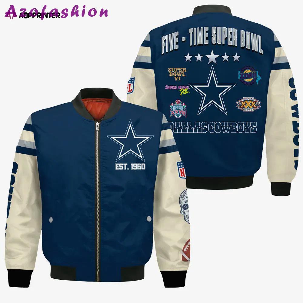 Dallas cowboys 5x champions design bomber jacket sfat v3 Bomber Jacket